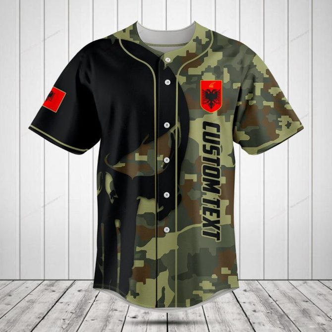 Customizable Camouflage Baseball Jersey – Personalized Text & Unique Design – Perfect For Fans & Teams