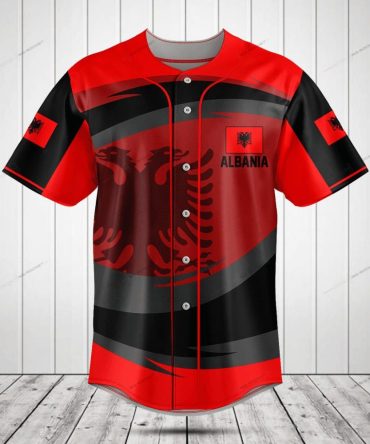 Certainly! Here'S A High-Ctr Product Title For Your Google Shopping Ad:

Albania National Flag Baseball Jersey - Stylish Red & Black Eagle Design
