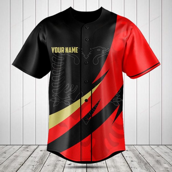 Customizable Red & Black Baseball Jersey – Personalize Your Style Today!