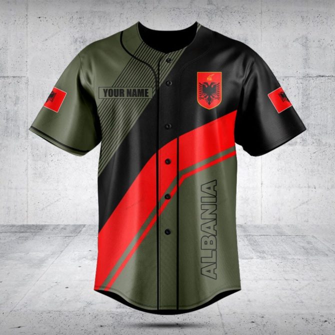 Custom Albania Flag Baseball Jersey - Personalized Sportswear, Stylish & Comfortable