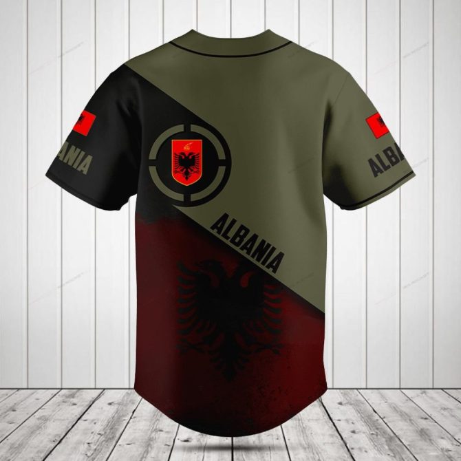 Custom Albania Flag Baseball Jersey – Personalized Unisex Sportswear Gift - Image 2