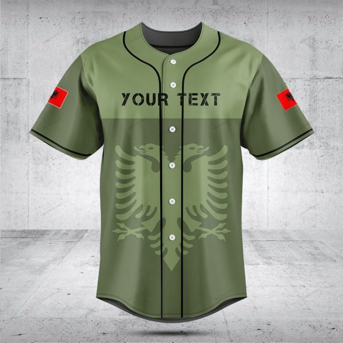 Customizable Albanian Eagle Baseball Jersey - Personalize Your Style Today!