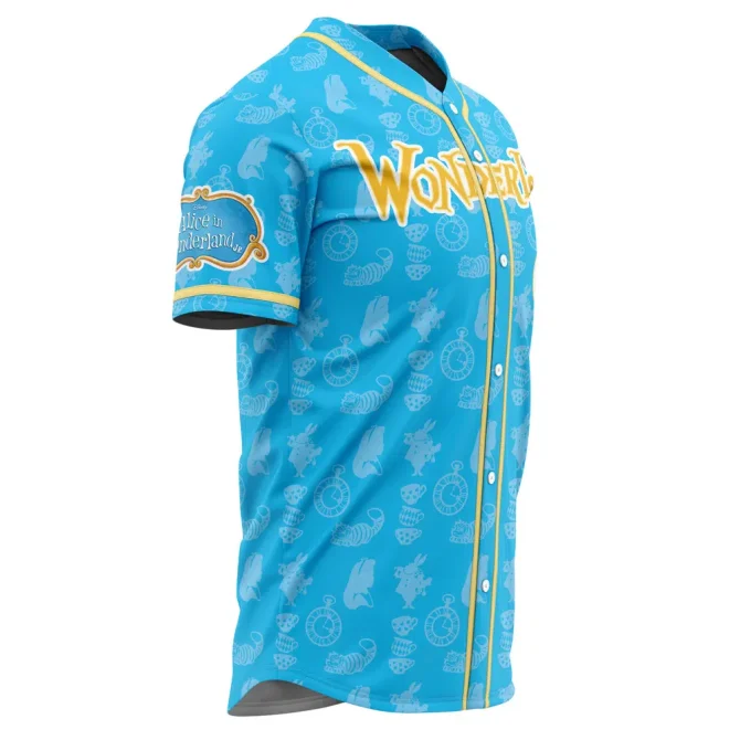 Wonderland Blue Baseball Jersey – Whimsical Design, Comfortable Fit, Perfect For Fans! - Image 2