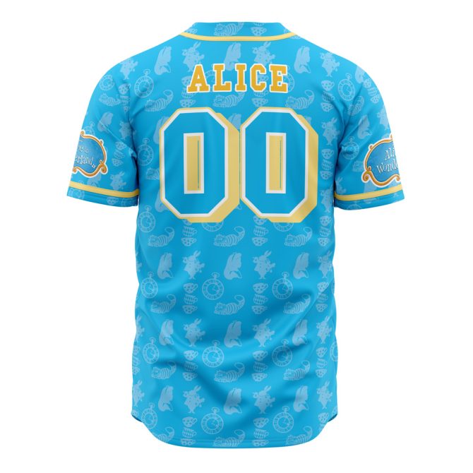 Wonderland Blue Baseball Jersey – Whimsical Design, Comfortable Fit, Perfect For Fans! - Image 3