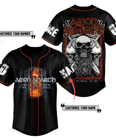 Customize Amon Amarth Baseball Jersey - Skull Viking Design , Add Name & Number