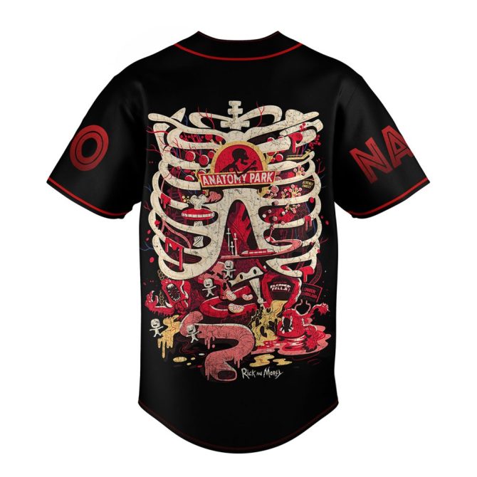 Customizable Anatomy Park Baseball Jersey – Unique Skeleton Design For Fans - Image 3