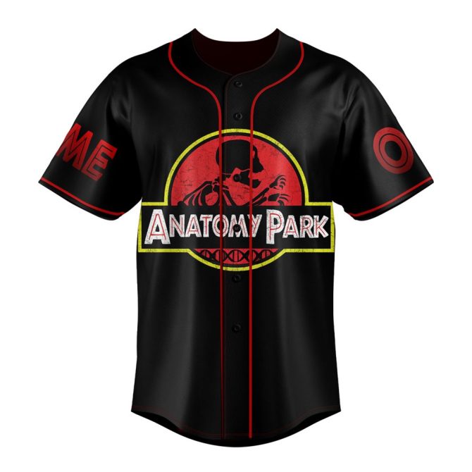 Customizable Anatomy Park Baseball Jersey – Unique Skeleton Design For Fans - Image 2