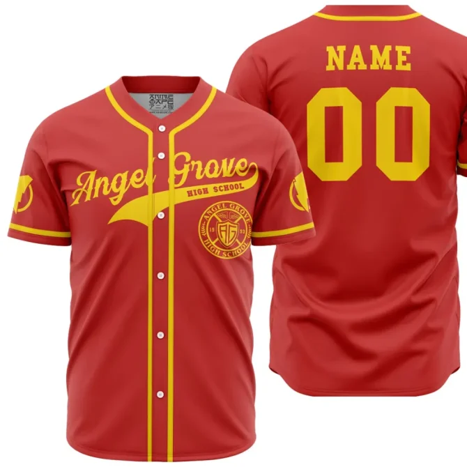 Customize Your Angel Grove High School Baseball Jersey - Personalized Name & Number - Perfect Gift!
