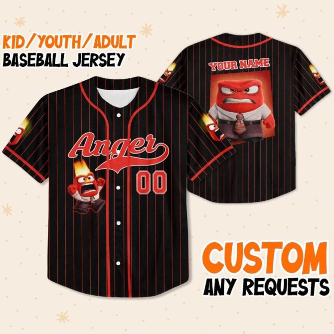Customizable Kid/Youth/Adult Baseball Jersey – Add Your Name, Fun Design, Perfect Gift!