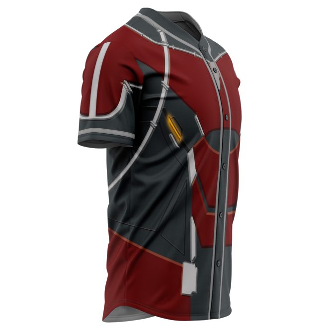 Futuristic Red & Grey Armor-Style Baseball Jersey – Bold Design For Trendsetters - Image 2