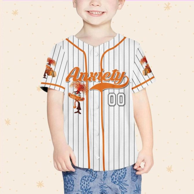 Customizable Anxiety Baseball Jersey For Kids, Youth & Adults - Unique Fun Design - Image 5