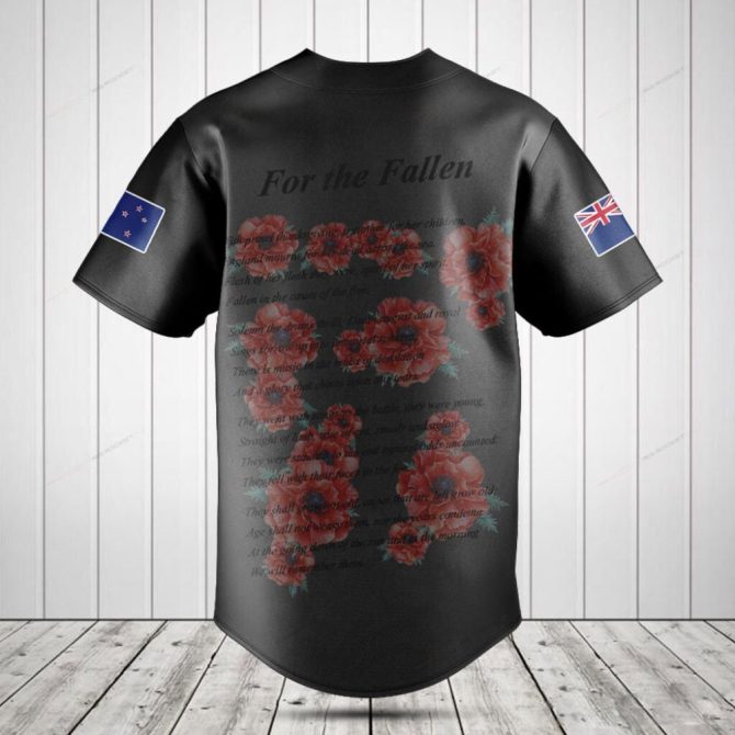 Commemorative 'Lest We Forget' Baseball Jersey - Honor Veterans With Style & Comfort - Image 2