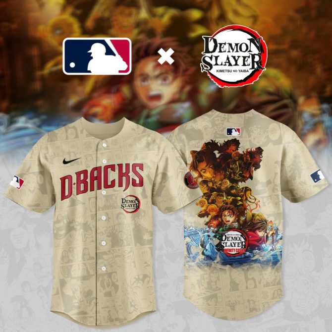 D-Backs X Demon Slayer Limited Edition Baseball Jersey – Official Mlb Anime Collaboration