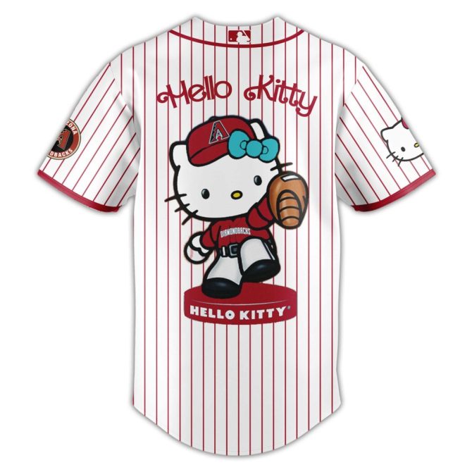 Hello Kitty X Diamondbacks Limited Edition Baseball Jersey & Cap Set - Cute & Sporty! - Image 3