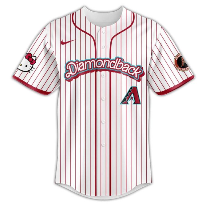 Hello Kitty X Diamondbacks Limited Edition Baseball Jersey & Cap Set - Cute & Sporty! - Image 2