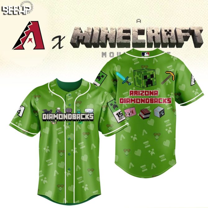 Limited Edition Arizona Diamondbacks X Minecraft Jersey – Unleash Your Game Style!