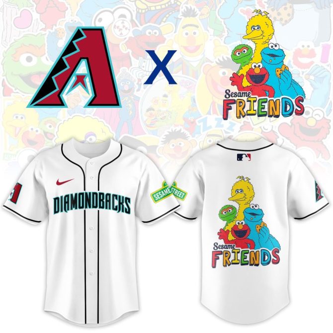 Limited Edition Diamondbacks X Sesame Street Friends Jersey - Fun & Collectible!