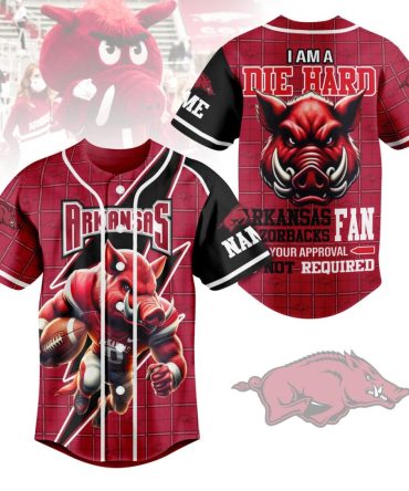 Arkansas Razorbacks Die Hard Fan Baseball Jersey - Custom Name & Number, Game Day Ready
