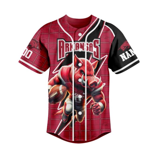 Arkansas Razorbacks Die Hard Fan Baseball Jersey - Custom Name & Number, Game Day Ready - Image 2