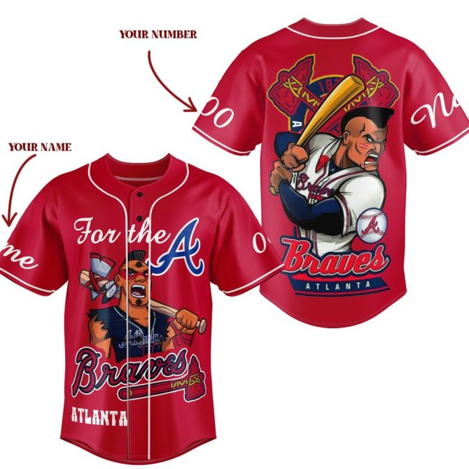 Customizable Braves Baseball Jersey - Personalize With Your Name & Number, Perfect Gift!
