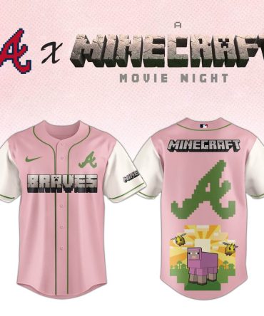 Limited Edition Braves X Minecraft Pink Jersey – Perfect For Fans & Gamers!