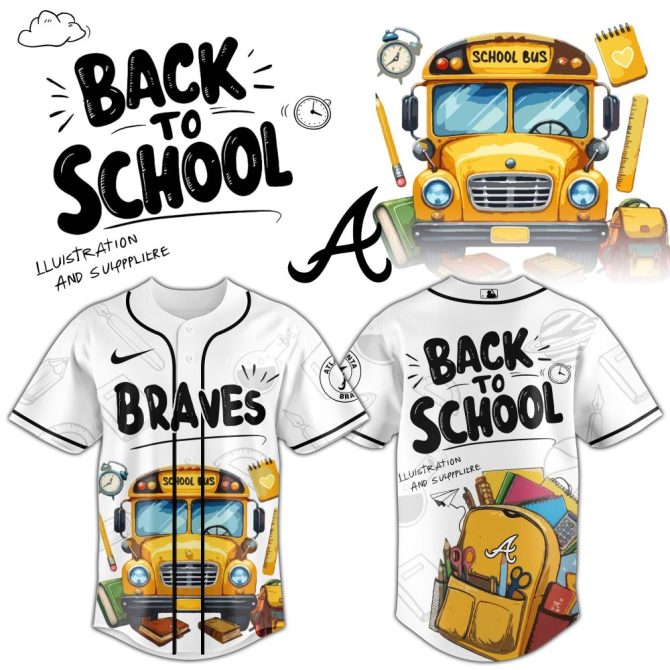 Back To School Braves Jersey - Fun & Stylish School Bus Design For Kids & Teens
