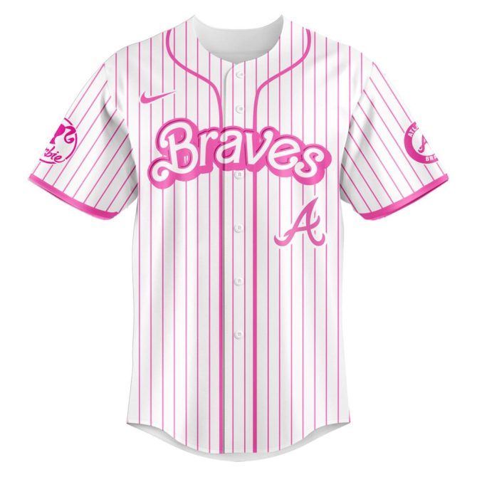 Custom Barbie Night Game Jersey – Atlanta Braves Pink Edition, Personalize Your Name - Image 2