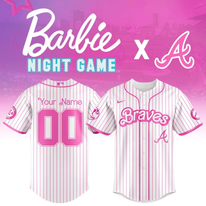 Custom Barbie Night Game Jersey – Atlanta Braves Pink Edition, Personalize Your Name