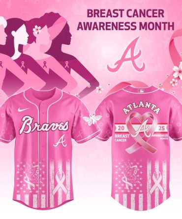 Atlanta Braves Mlb X Breast Cancer Awareness Month Personalized Baseball Jersey For Fans