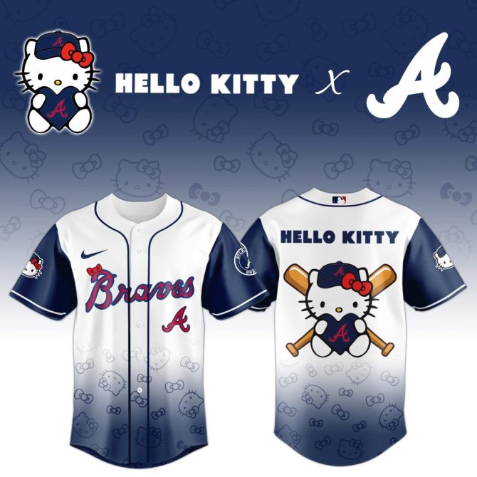 Hello Kitty X Braves Limited Edition Baseball Jersey - Cute & Stylish Fan Apparel