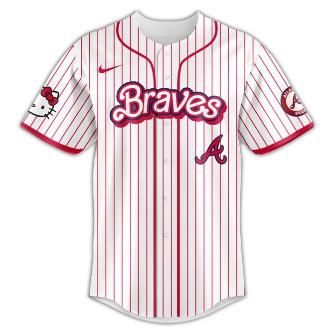 Hello Kitty X Braves Baseball Jersey & Cap Set - Limited Edition Fan Gear - Image 2