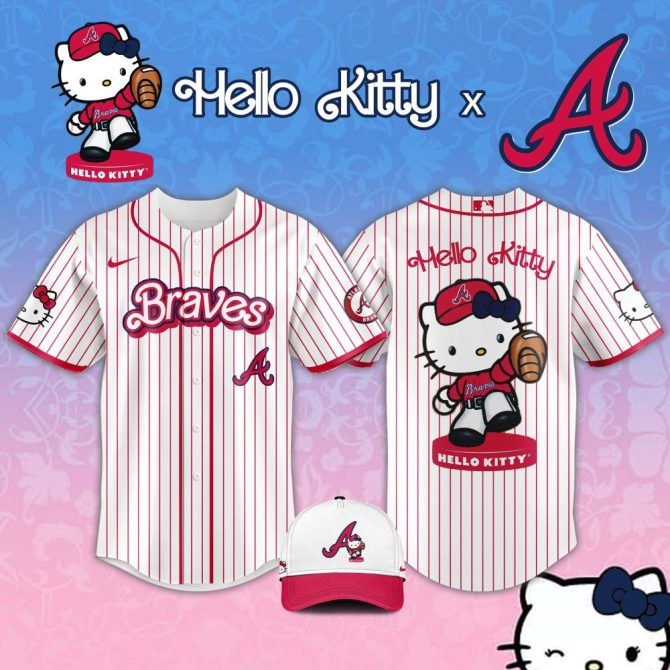 Hello Kitty X Braves Baseball Jersey & Cap Set - Limited Edition Fan Gear