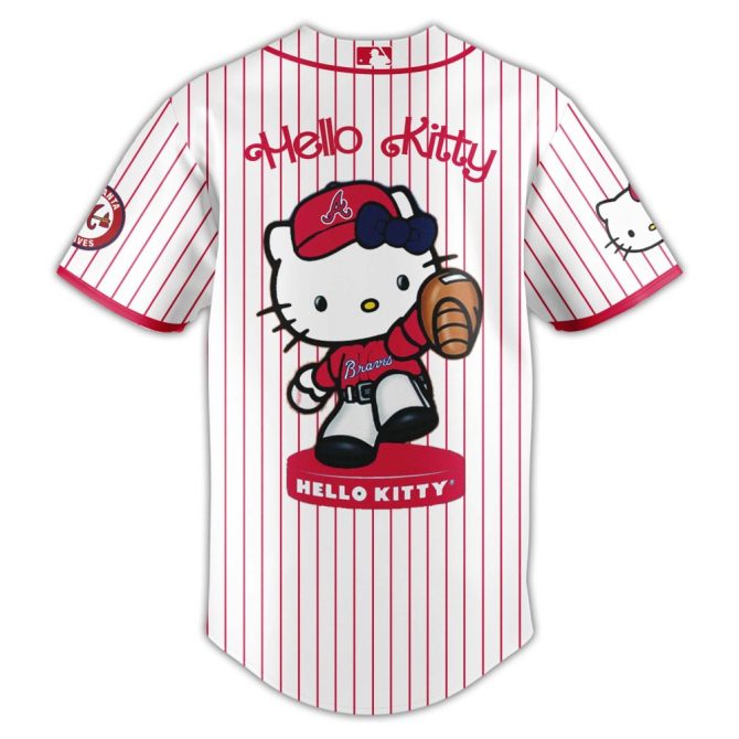 Hello Kitty X Braves Baseball Jersey & Cap Set - Limited Edition Fan Gear - Image 3