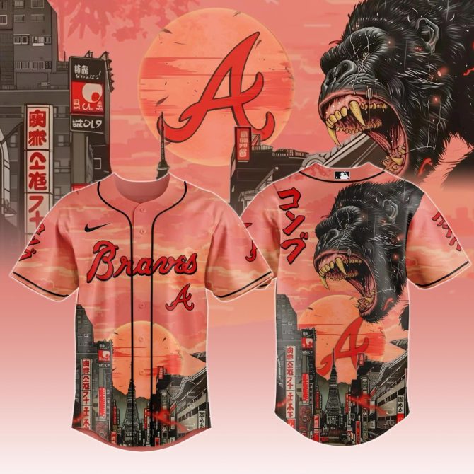 Atlanta Braves Gorilla Cityscape Jersey – Bold Graphic Fanwear For Game Day Style