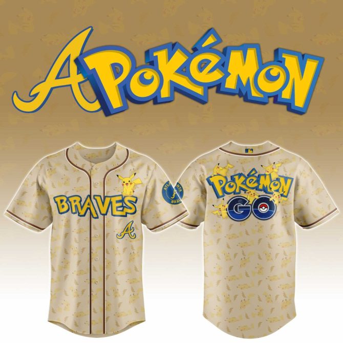 Limited Edition Braves Pokémon Baseball Jersey – Catch 'Em All Style For Fans!
