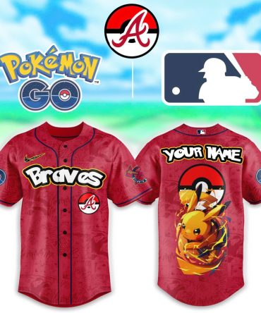 Custom Pokémon Go Baseball Jersey – Braves Edition With Pikachu Design