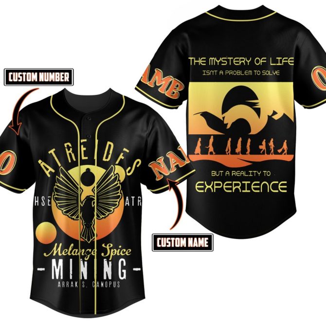 Customizable Atreides Baseball Jersey – Unique Design, Add Your Name & Number!