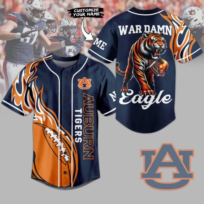 Custom Auburn Tigers Jersey - War Damn Eagle Design, Personalize Your Name! Perfect Fan Apparel