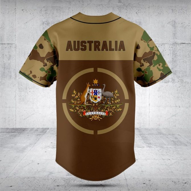 Custom Australian Flag Camo Baseball Jersey – Personalize Your Style Today! - Image 2