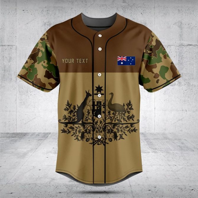 Custom Australian Flag Camo Baseball Jersey – Personalize Your Style Today!