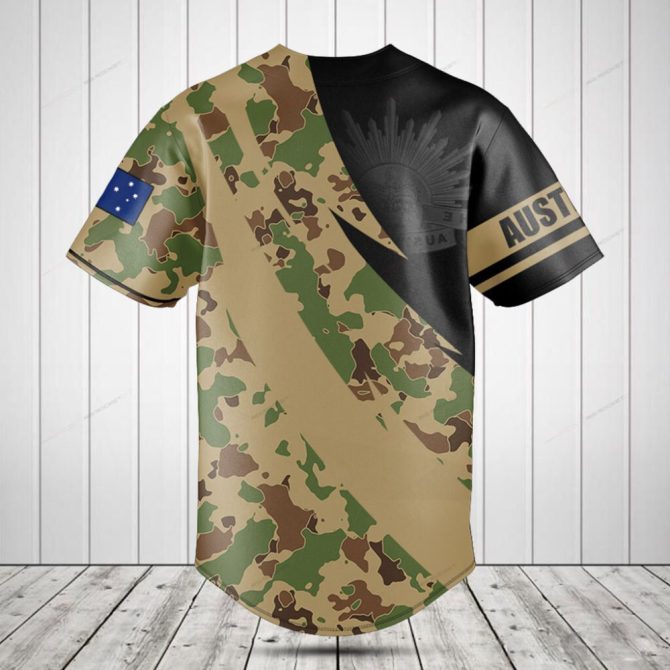 Custom Australia Camo Baseball Jersey - Personalized Name, Premium Quality Sportswear - Image 2