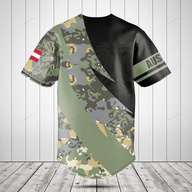 Customizable Austria Camo Baseball Jersey - Personalize Your Style Today! - Image 2