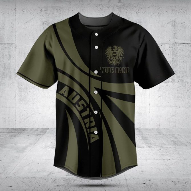 Customizable Austria Baseball Jersey - Personalized Name & Logo, Stylish Sportswear