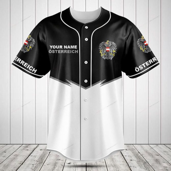 Custom Austria Baseball Jersey – Personalized Name & Flag Design – Stylish Fan Gear