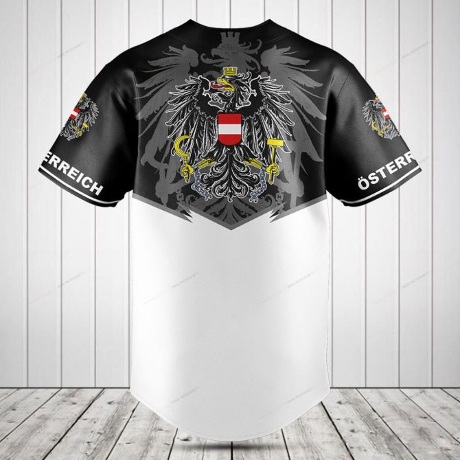 Custom Austria Baseball Jersey – Personalized Name & Flag Design – Stylish Fan Gear - Image 2