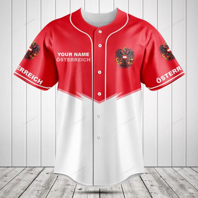 Custom Austria Baseball Jersey - Personalize Your Name - Premium Quality Fan Apparel