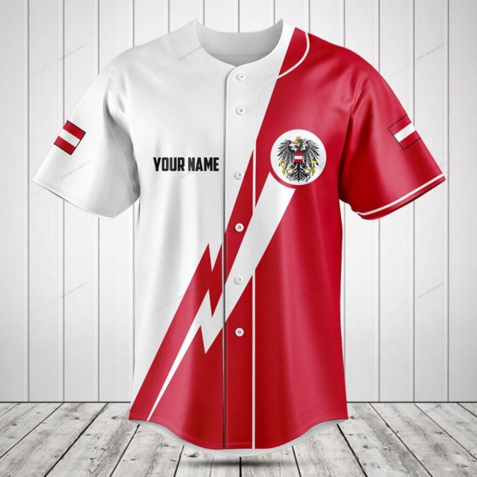Austrian Flag Custom Jersey – Personalized Sports Shirt With Crest Design
