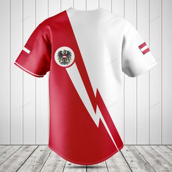 Austrian Flag Custom Jersey – Personalized Sports Shirt With Crest Design - Image 2