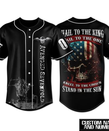 Customizable Avenged Sevenfold Baseball Jersey - Hail To The King Skull Design