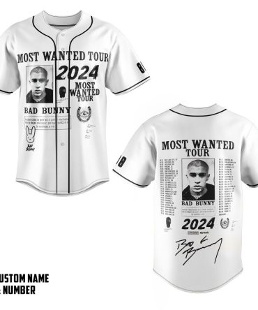 Customizable Bad Bunny 2024 Most Wanted Tour Jersey - Add Your Name & Number!